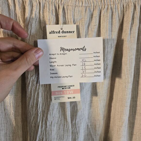 Vintage NWT Alfred Dunner 18W Linen Blend Textured Tan Wide Leg Pants [0158] - Picture 6 of 9